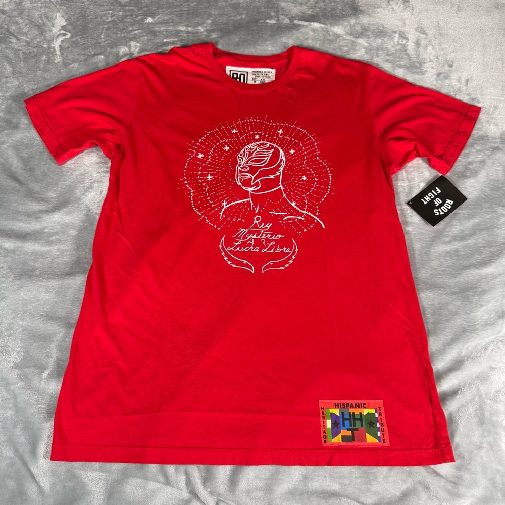 Roots Of Fight Rey Mysterio T Shirt Mens 2XL (Fits XL Tall) New With Flaws!